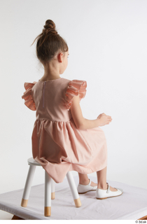  Doroteya  1 casual dressed pink dress sitting white ballerina flats whole body 0012.jpg